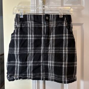 Plaid Black and White Women's Skirt